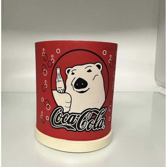 Vintage Coca-Cola Polar Bear Soda Beer Can Koozie Insulated Foam Made in USA - Picture 3 of 9